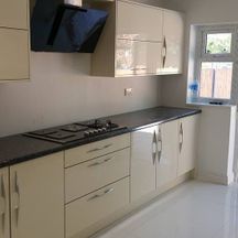 bedroom and kitchen